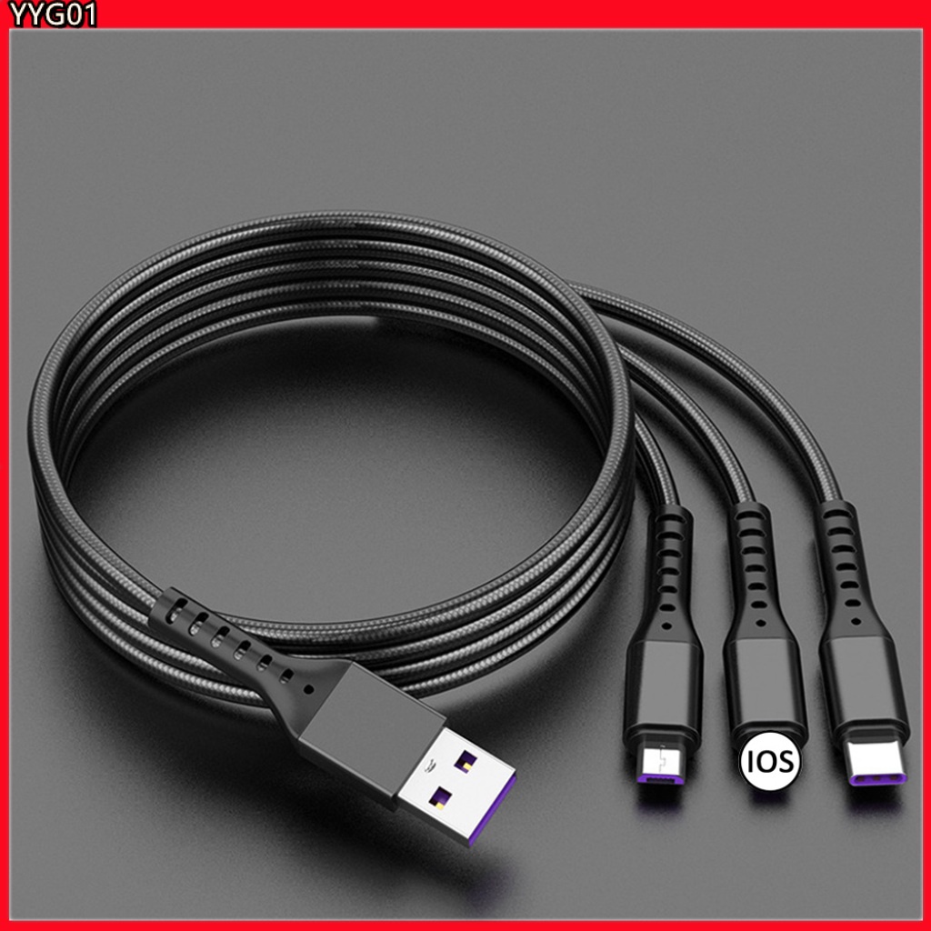 Cáp sạc nhanh USB loại C 3 trong 1 5A cho iPhone Samsung S10 Xiaomi 8