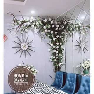 dây hồng leo hoa giả thân cổ 3m- hoa lụa