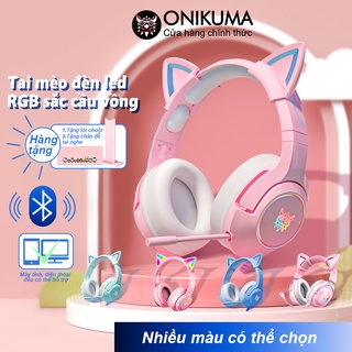 Hàng Hot ONIKUMA K9 Tai nghe chụp tai chơi game bluetooth tai mèo hồng dễ