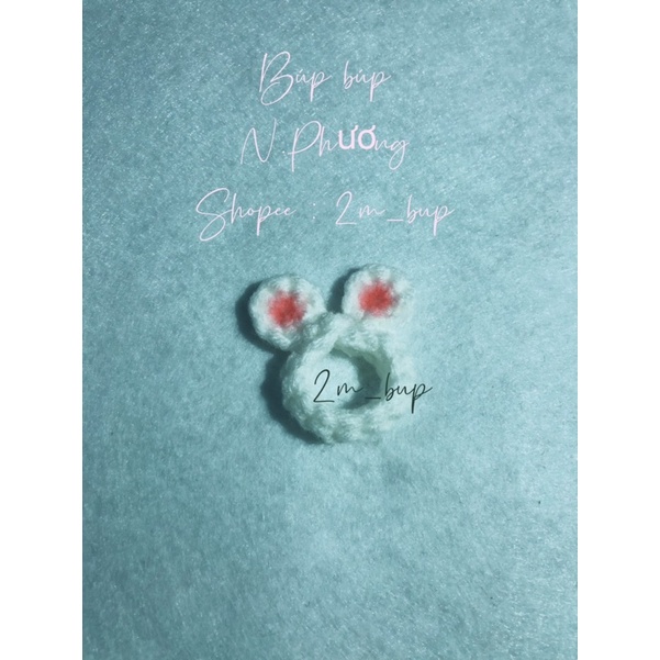 Nhẫn đan len , nhẫn len handmade hình ếch , gấu , thỏ . nhẫn cặp đôi