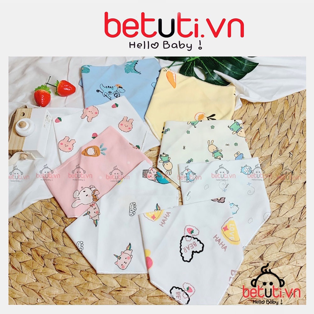 Yếm tam giác cho bé, yếm cotton cúc bấm