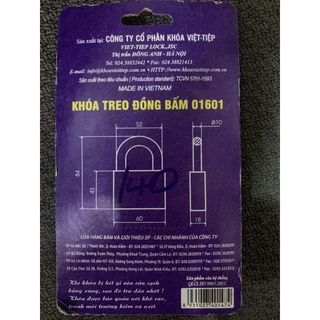 Khoá treo đồng bấm 01601