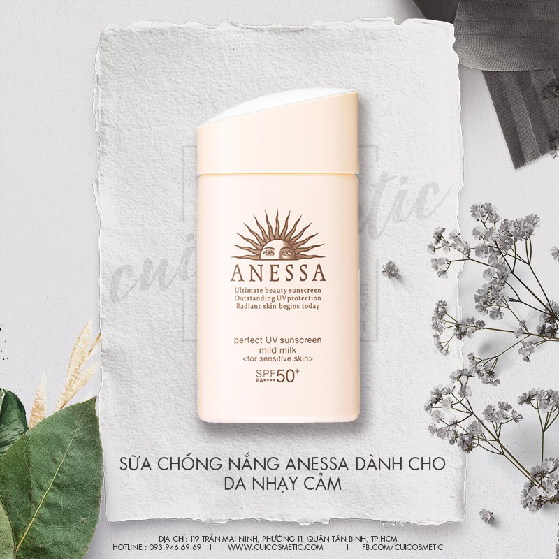 Sữa chống nắng dưỡng da dịu nhẹ cho da nhạy cảm & trẻ em Anessa Perfect UV Sunscreen Mild Milk 60ml | BigBuy360 - bigbuy360.vn
