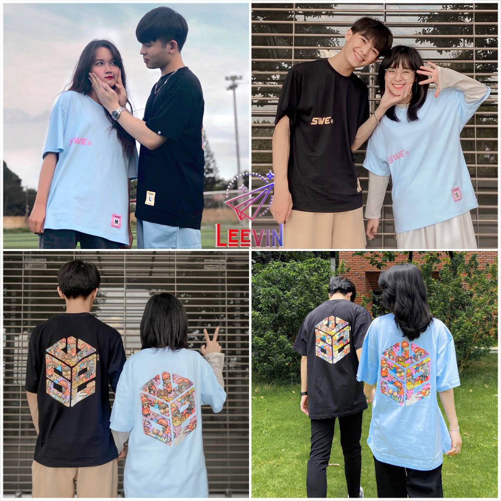 Áo Thun Nam Nữ SWE Cube MOZZIE Unisex - Kiểu áo phông Ulzzang tay lỡ Nelly Leevin Store | BigBuy360 - bigbuy360.vn