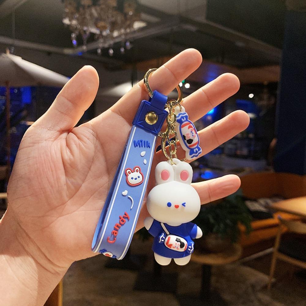 Móc Khóa Hình Thỏ Trắng Đáng Yêu Sáng Tạo