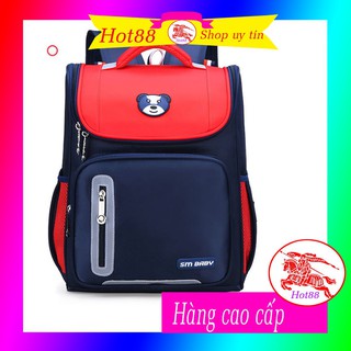 Balo chống gù dáng hộp, cặp học sinh tiểu học có phát quang bảo vệ cho bé- BL104