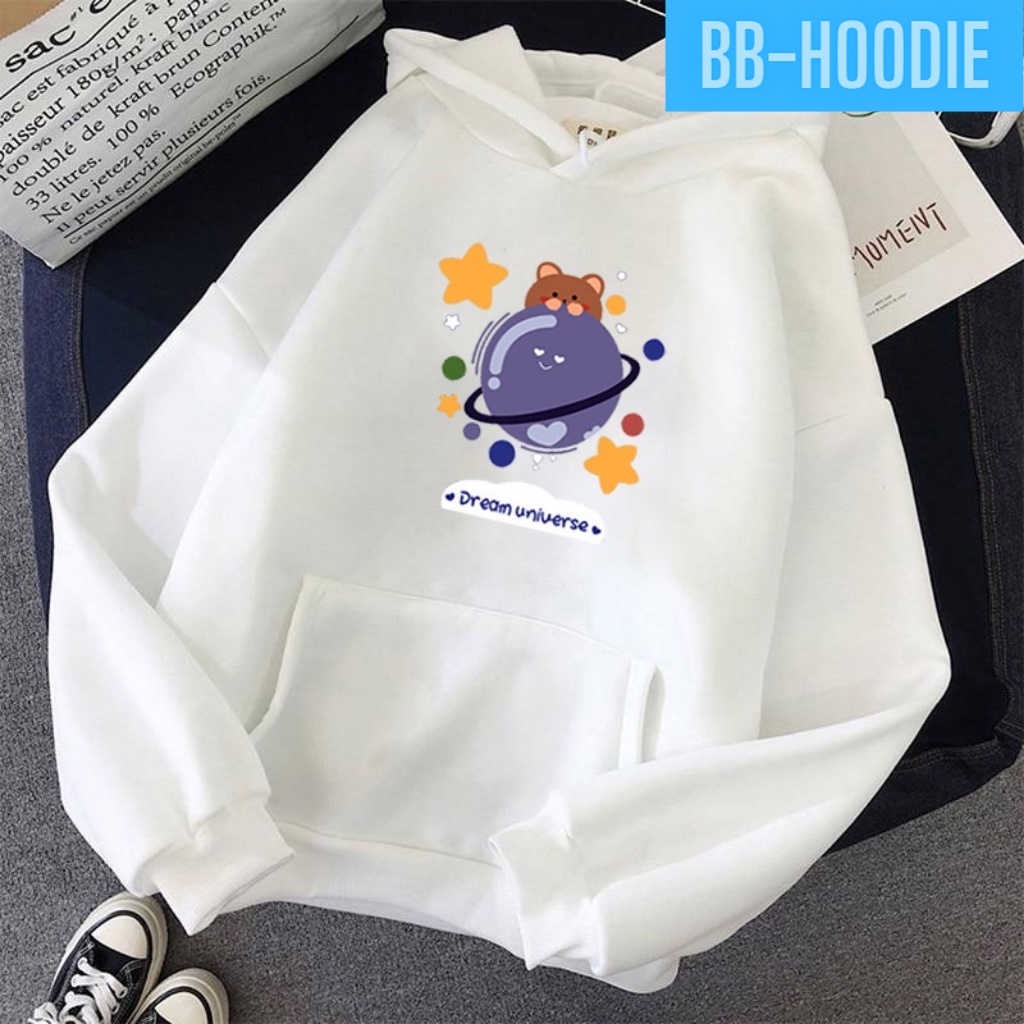 Áo Nỉ Hoodie Form Rộng Unisex In Hình Hành Tình Gấu Style Hàn Quốc HOT TREND BB HOODIE