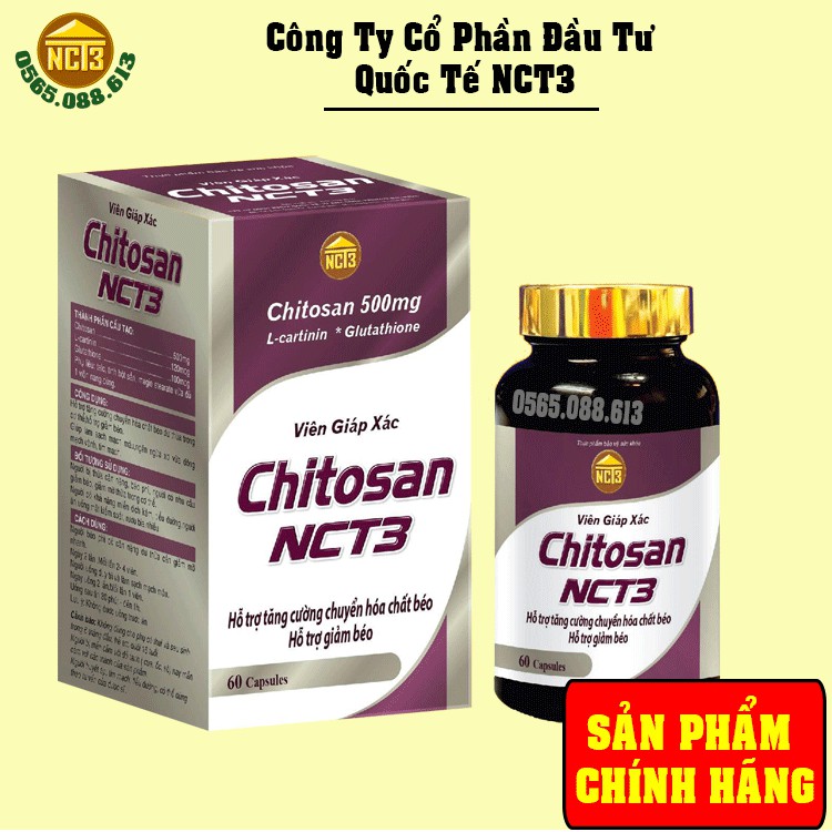 Viên Uống Giảm Cân Chitosan NCT3 (60 viên) ( Hàng chính hãng công ty NCT3 )