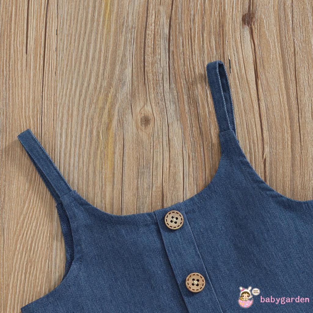 Bộ Áo Peplum Cổ Chữ U Phối Quần Dài Ống Loe Rách Thời Trang Mùa Hè Cho Bé Gái 1-6 Tuổi