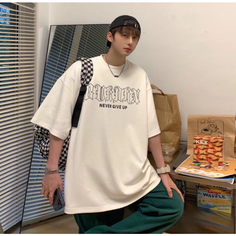 【M-5XL】Áo thun cổ tròn in chữ phong cách hiphop thời trang hàn quốc cỡ dành cho nam nữ áo phông nam bigsize unisex hàn quốc fashion  áo thun tay lỡ simple from rộng màu sắc rắn in hình