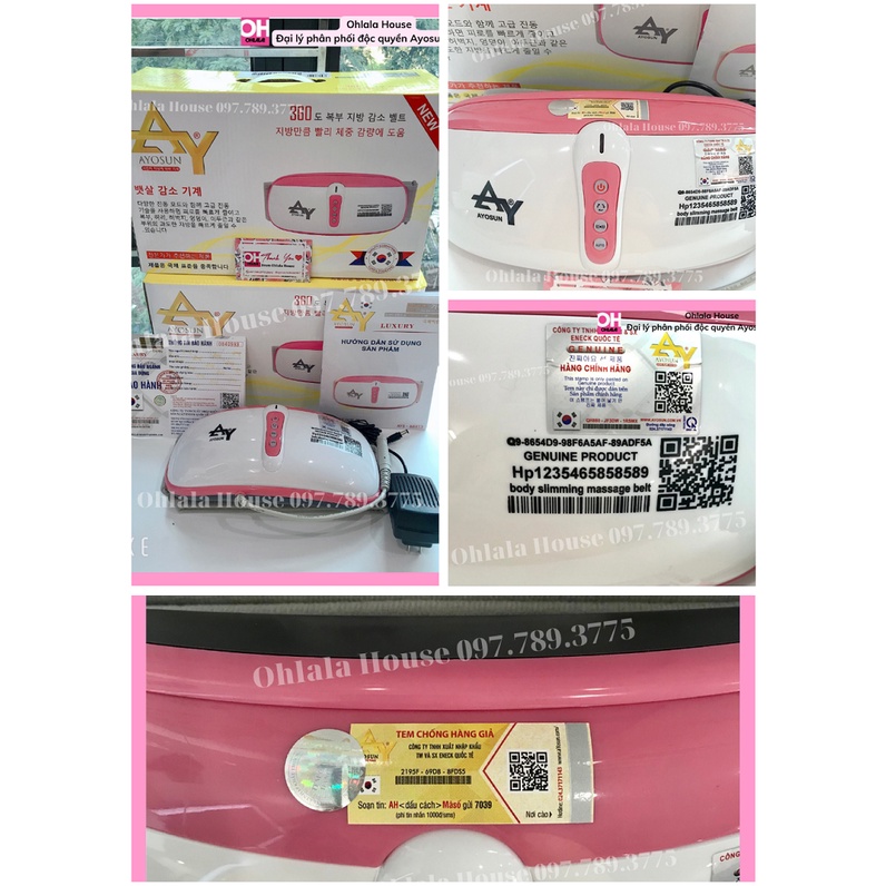 Đai Massage Bụng 𝗔𝗬𝗢𝗦𝗨𝗡 Hàn Quốc Chính Hãng - Ohlala House đại lý phân phối