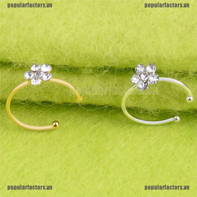 1 Khuyên Mũi Đính Đá Hình Hoa Nhỏ Xinh Thời Trang