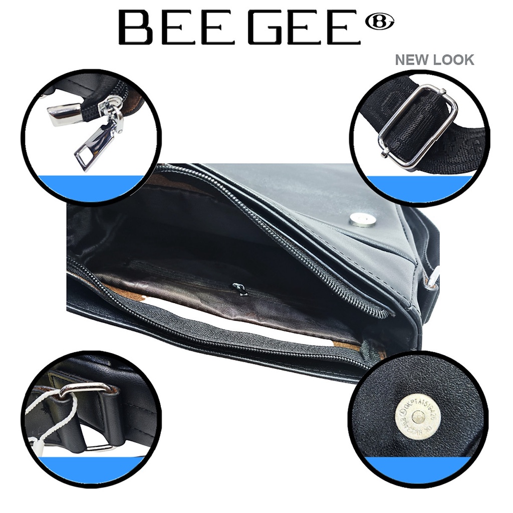 Túi đeo chéo nam da bò cao cấp BEE GEE 5109 ( ao 26cm X Rộng 23cm X Dày 7cm)