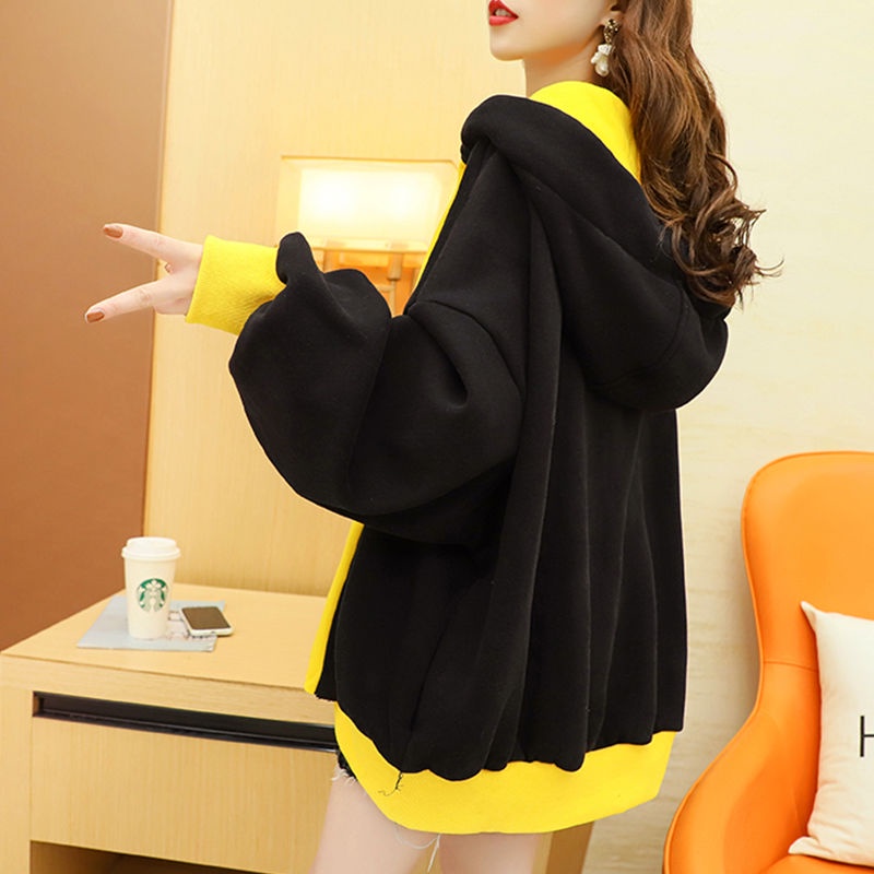 Áo hoodie lót nhung dày thời trang thu đông cho nữ