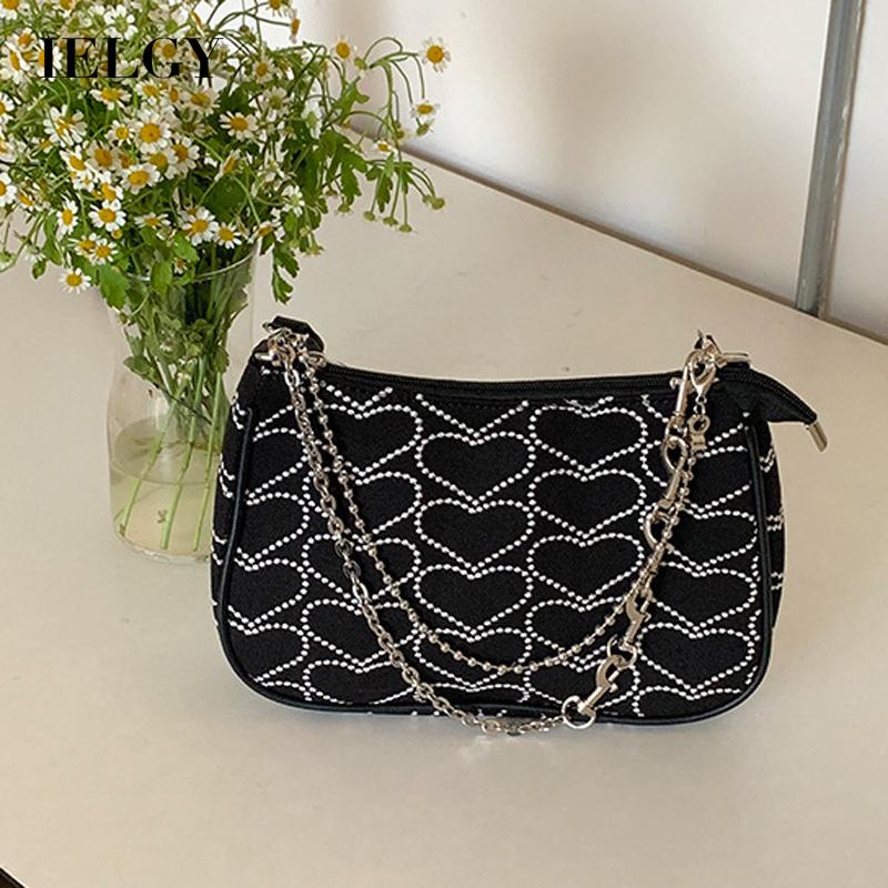 Ielgy Niche Túi Xách Đeo Vai Một Bên Vai Hình Trái Tim Cổ Điển Cá Tính Cao Cấp Dễ Phối Đồ Dành Cho