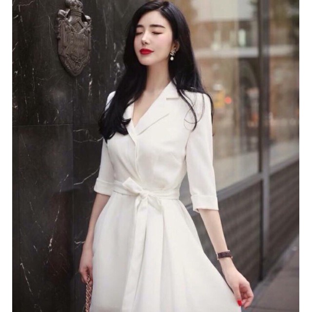 TT036 - Đầm Cổ Vest 4 Màu Thu Đông Thanh Lịch Hot