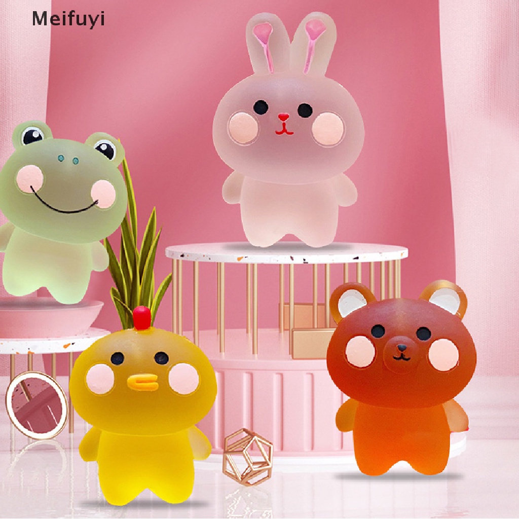 Móc khóa trong suốt hình động vật hoạt hình dễ thương