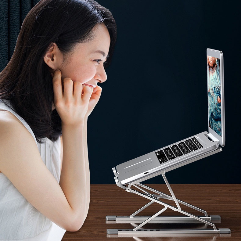 Giá đỡ laptop macbook ipad bằng nhôm 2 tầng - đế tản nhiệt laptop, đế giá kê laptop nhôm N8 N3 | BigBuy360 - bigbuy360.vn