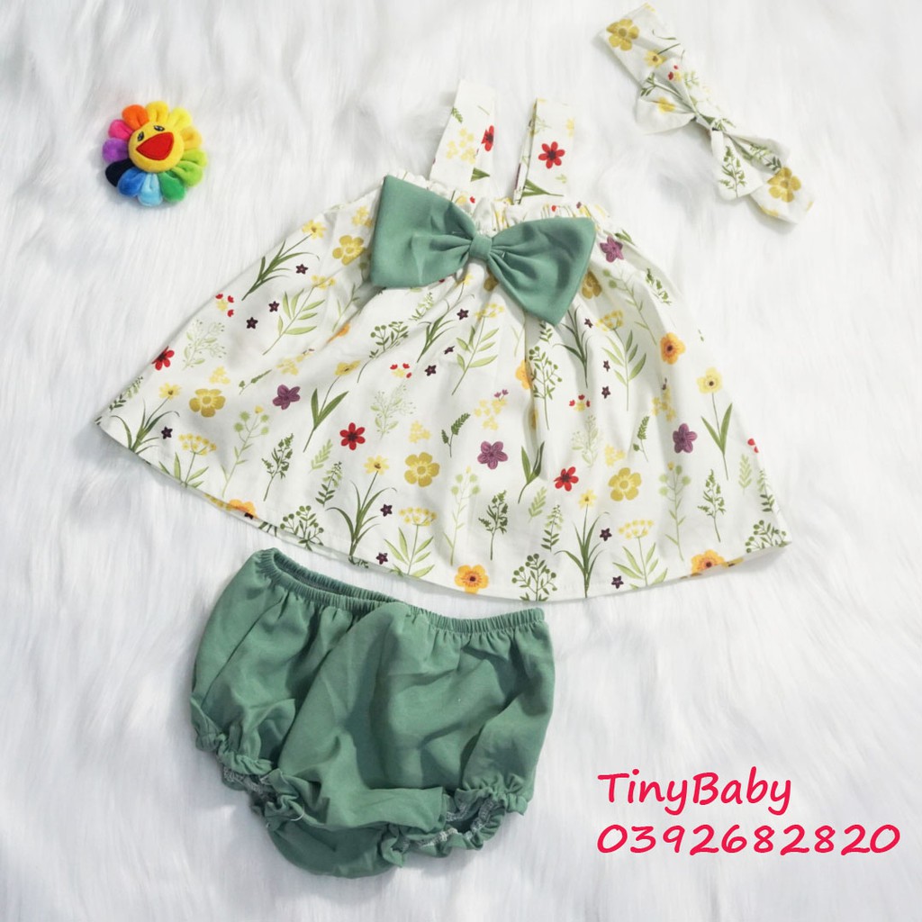 Set áo hoa nơ to dễ thương