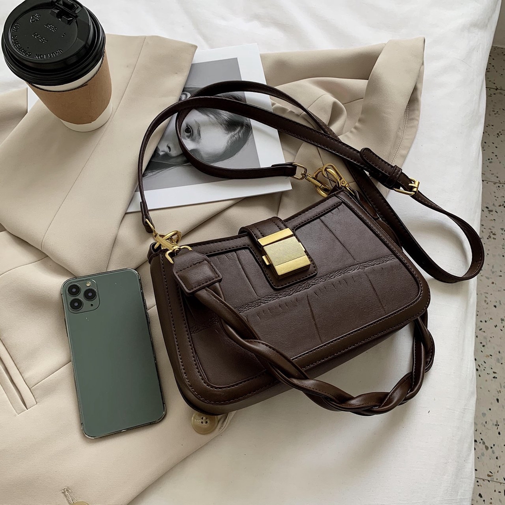 Túi da nữ vân ô lớn kèm 2 dây túi - MA228 | BigBuy360 - bigbuy360.vn