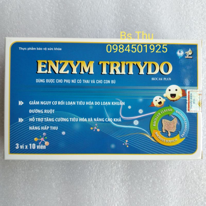 ENZYM TRITYDO hộp 30 viên hỗ trợ tăng cường tiêu hóa, tăng hấp thu dinh dưỡng