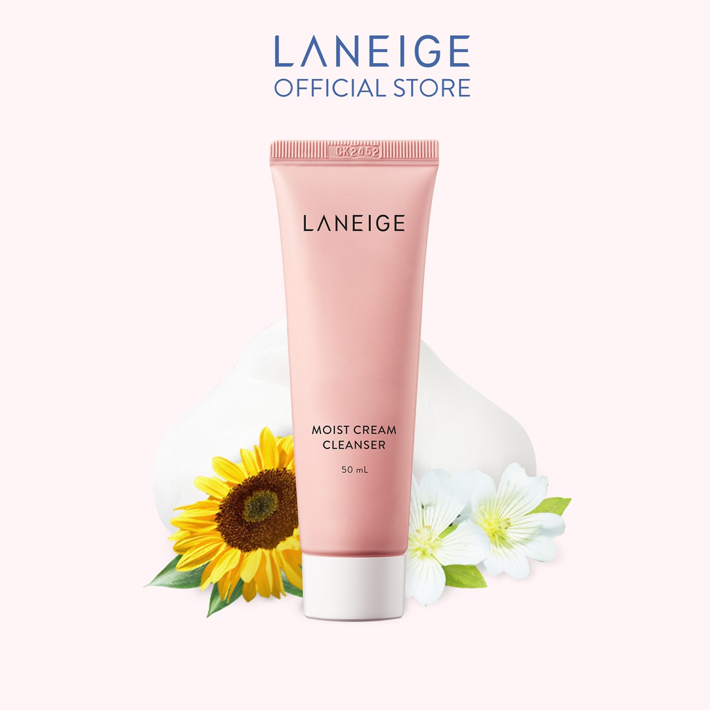 Sữa rửa mặt giúp dưỡng ẩm cho da thường và da khô Laneige Moist Cream Cleanser 50Ml