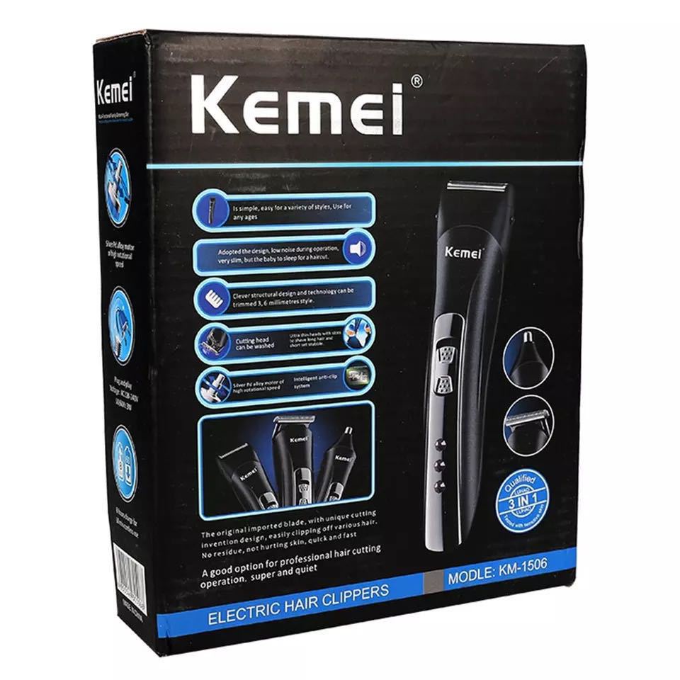 Tông đơ cắt tóc sạc điện, Máy cạo râu KEMEI ,Máy cắt tỉa lông mũi KM-1506 tông đơ cắt lông mũi ba trong một