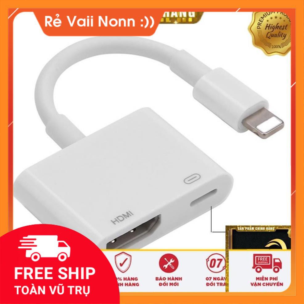 ( SẢN PHẨM CHÍNH HÃNG) Cáp Chuyển Đổi Lightning Sang Hdmi Kỹ Thuật Số Av Tv Cho Apple Iphone 6 7 8 Plus Ipad