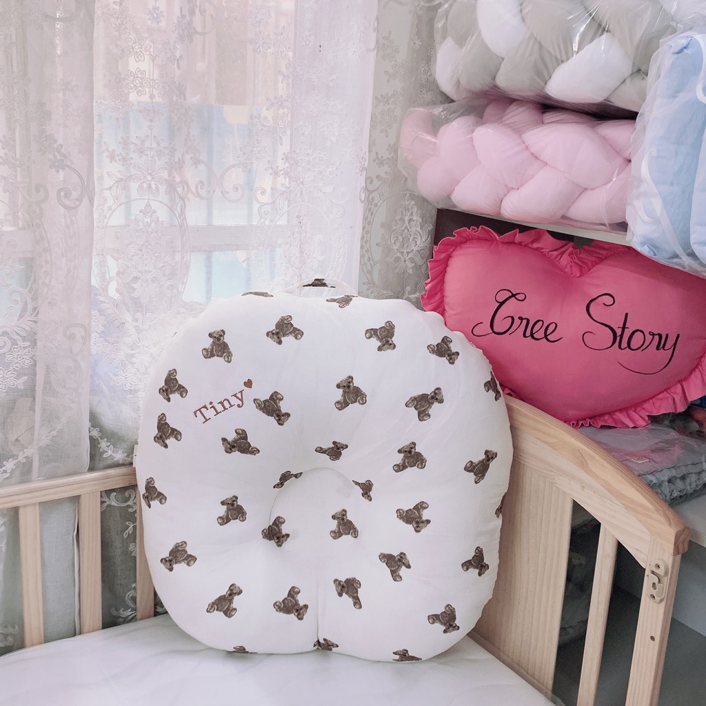 Gối chống trào ngược vải xô muslin và cotton nhăn cao cấp