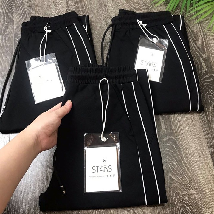 Quần jogger nữ chất Umi Hàn Quốc phối sọc 2 bên, hàng cực hot đủ size | BigBuy360 - bigbuy360.vn