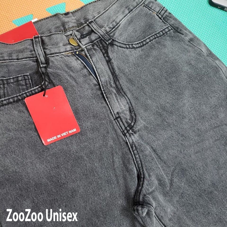 Quần Jean Nữ Ống Rộng Cạp Lưng Cao SIMPLE Màu Xanh Dáng Suông Chất Bò Cao Cấp | BigBuy360 - bigbuy360.vn