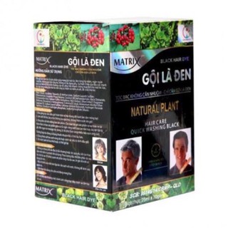 Hộp 10 gói dầu gội đen tóc matrix gội là đen