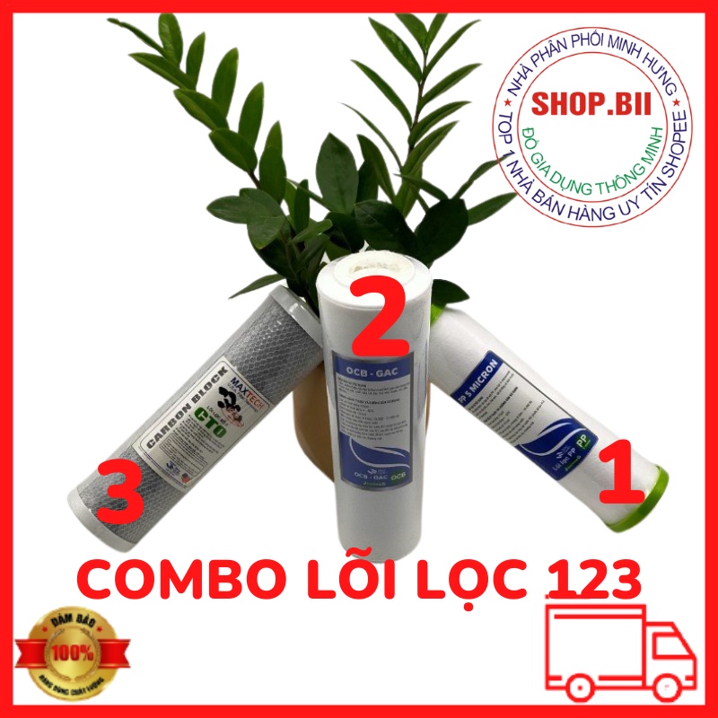 Bộ Lõi Lọc Nước 1-2-3 Hàng Chính Hãng Siêu Bền Giá Rẻ Lắp Cho Tất Cả Các Loại Máy Lọc Nước RO Trên Thị Trường Hiện Nay.