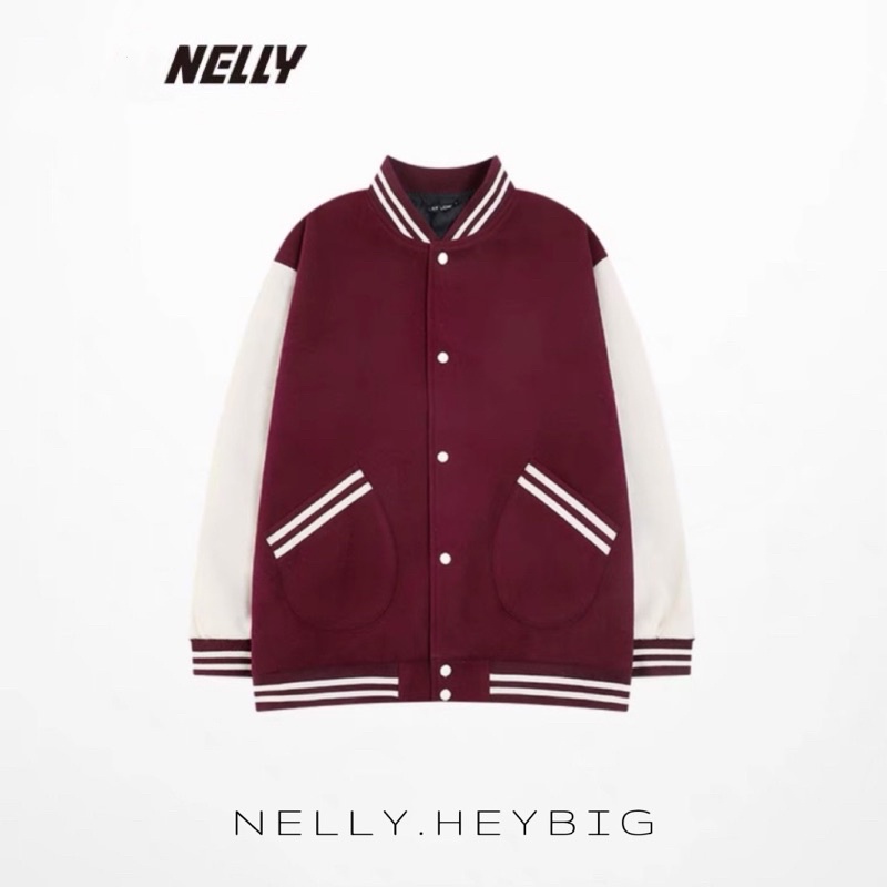 Áo Khoác Bóng Chày  Nelly Heybig Form Rộng Hai Lớp Thời Trang Cho Nam Và Nữ 69