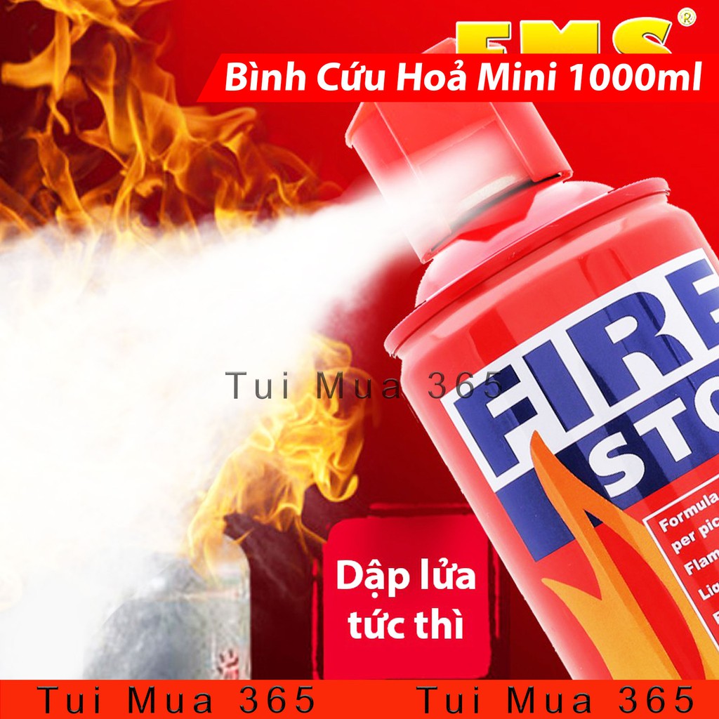 Bình Chữa Cháy Mini Dùng Cho Xe Máy và Xe Ô tô Phòng Chống Cháy Nổ FMS 1000ml