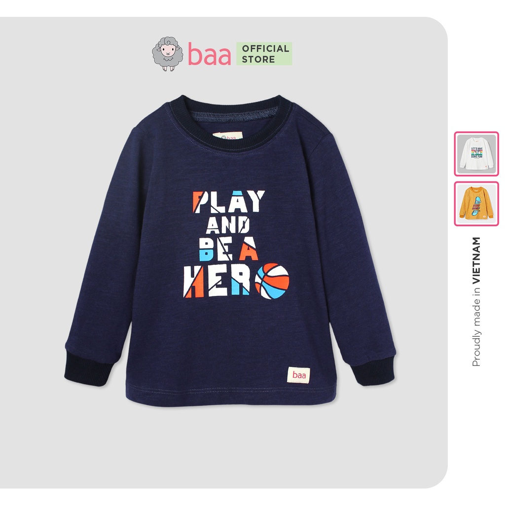 Áo dài tay bé trai, áo thun dài tay in họa tiết ngầu cho bé trai từ 1 tuổi - 7 tuổi Baa Baby - BT-AT07D-02