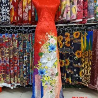 VẢI ÁO DÀI NHUNG NHẬT IN 5D