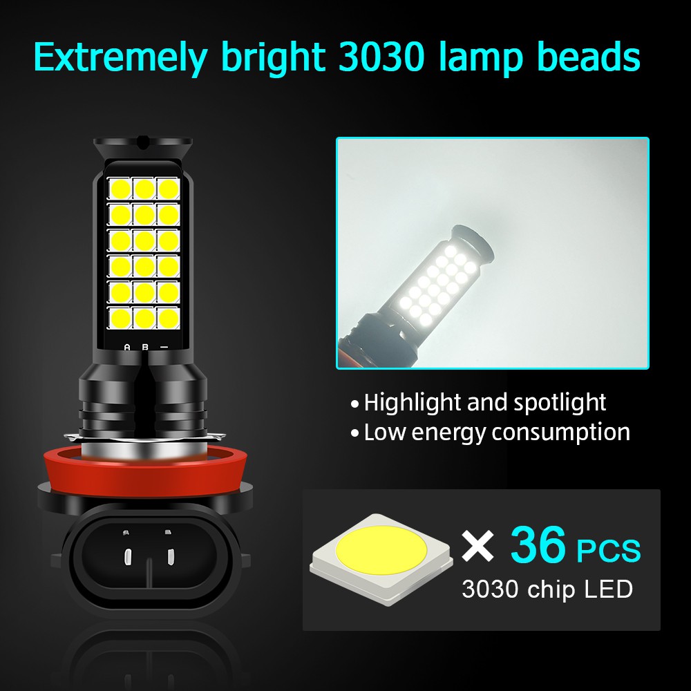 1 Đèn LED 36 Bóng H4 H16 P13W đèn sương mù H8 H7 H3 9005 9006 bóng đèn sương mù cho xe ô tô H11
