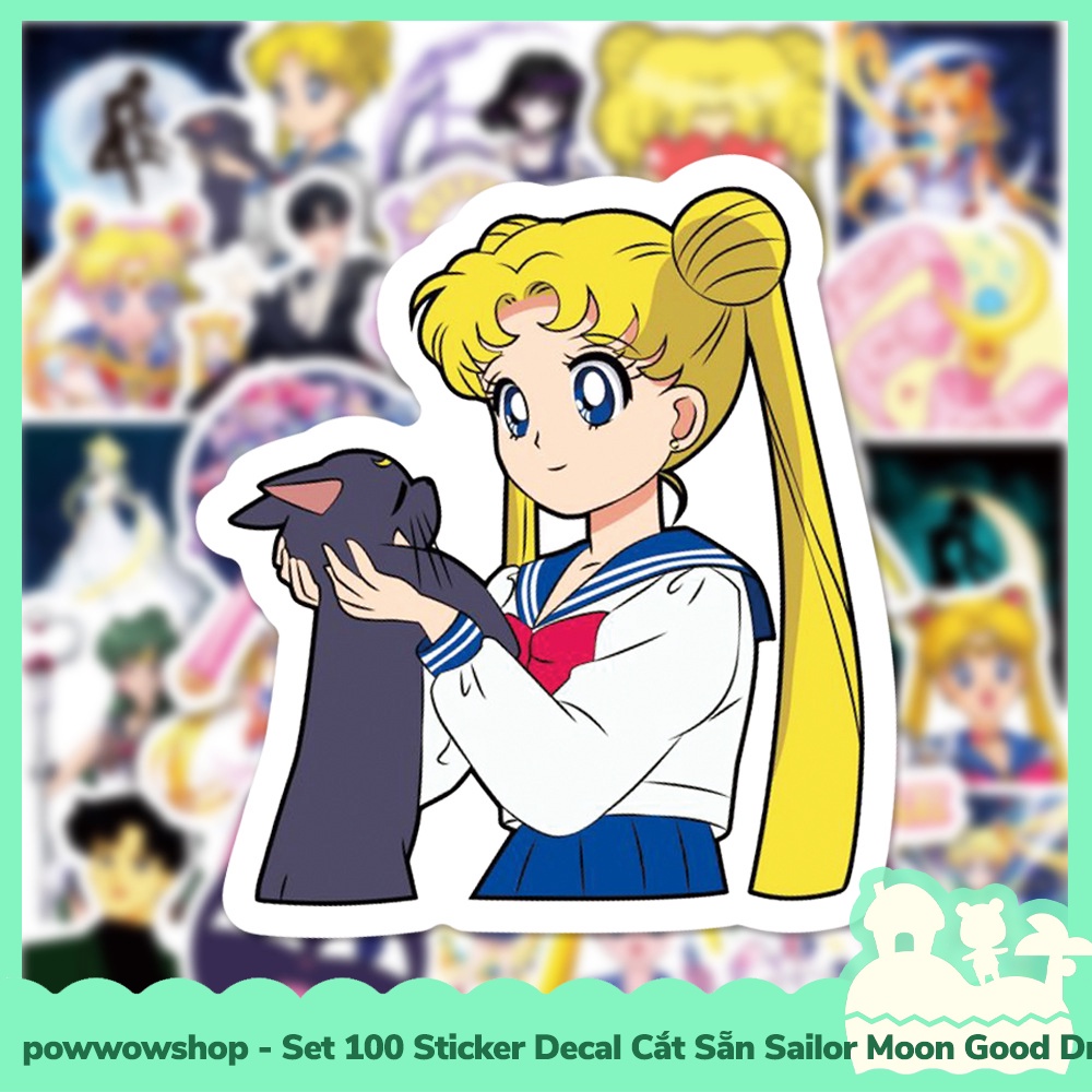 [Sẵn VN - Hỏa Tốc] Set 100 Sticker Mini Decal Dán Trang Trí Vật Dụng Mẫu Thủy Thủ Mặt Trăng Sailor Moon Good Dream