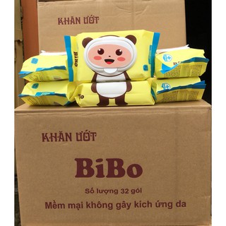 Sỉ 1 thùng 32 bịch khăn ướt Bibo