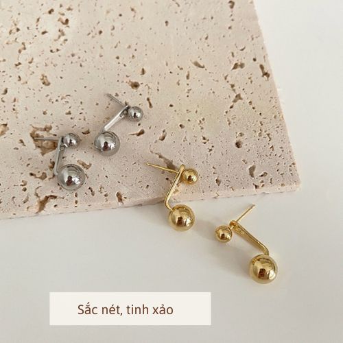 Bông tai nữ basic tròn Her Accessories chân xỏ bạc 925 an toàn H111