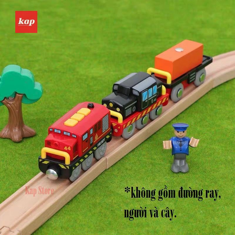 Xe lửa điện cổ điển (xe không kèm theo đường ray) - xe chơi được trên đường ray xe lửa gỗ