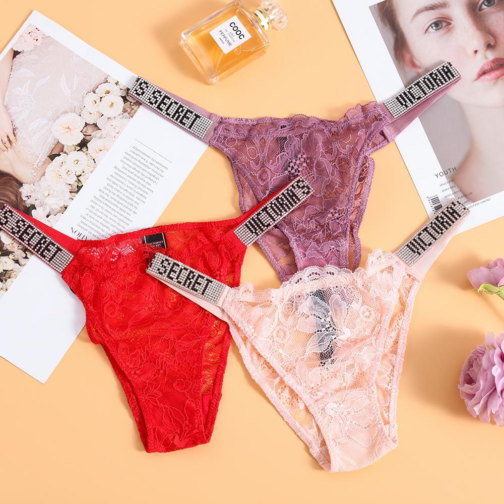 HS Quần Lót Lụa Phối Ren In Chữ Thời Trang Quyến Rũ Cho Nữ|Quần Lót Ôm Sát Quyến Rũ Hợp Thời Trang