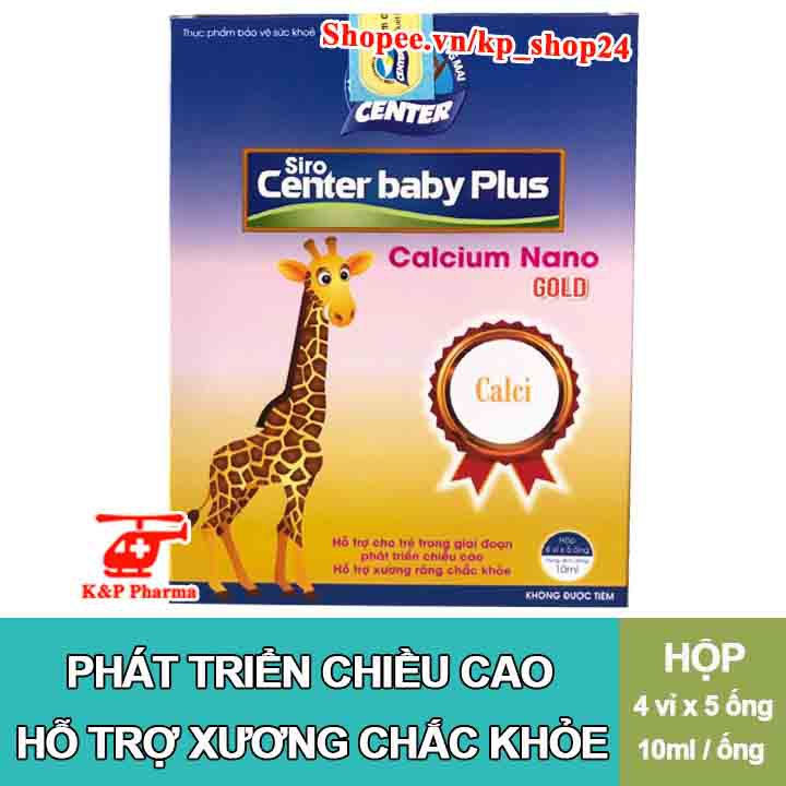 ✅ (CHÍNH HÃNG) Siro Center Baby Plus Calcium Nano Gold - Bổ sung Canxi giúp bé phát triển chiều cao, xương chắc khỏe