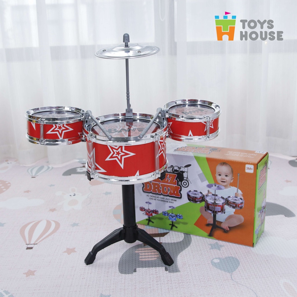 Đồ chơi hướng nghiệp bộ trống Jazz Drum Toys house nhạc cụ, âm nhạc cho bé