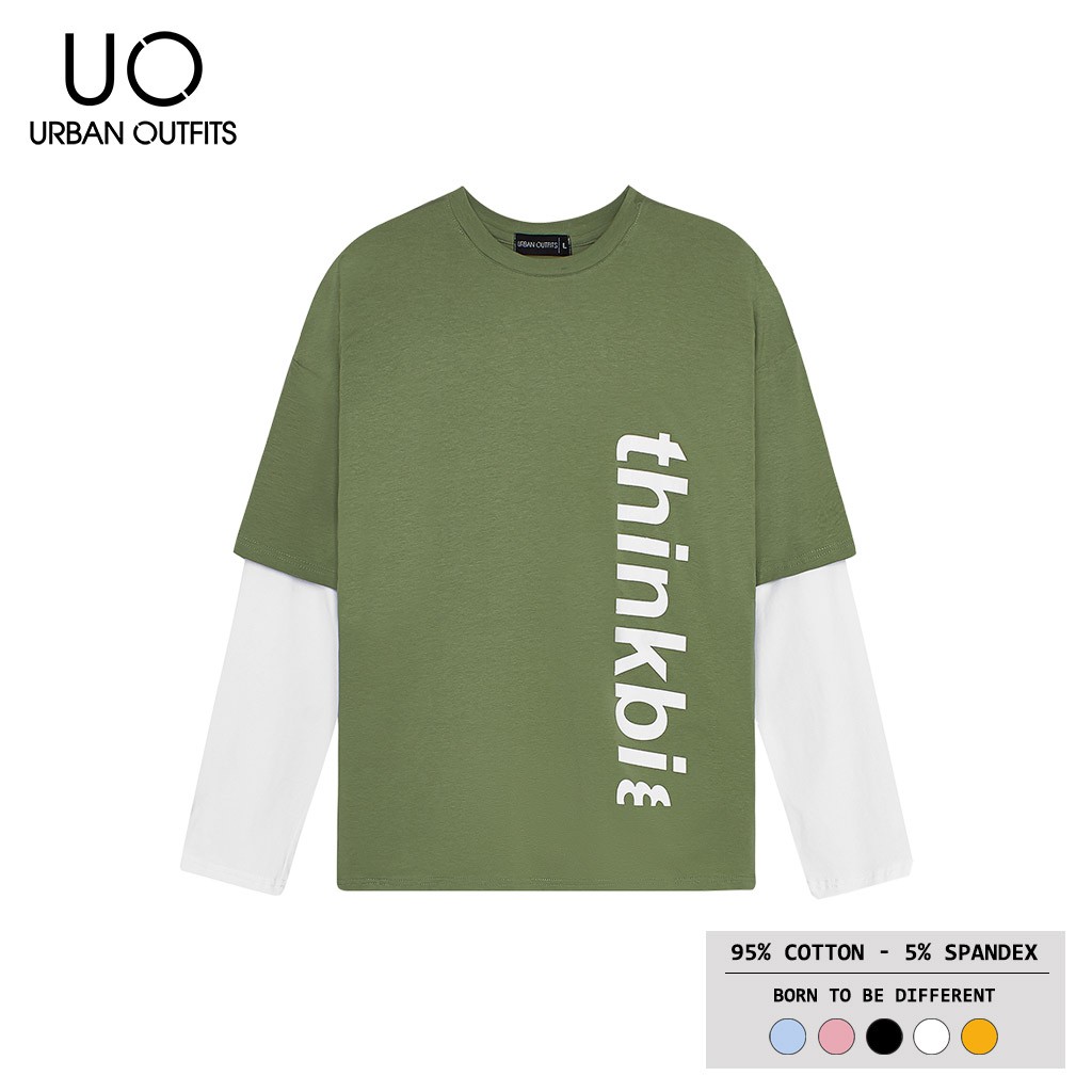 Hàng OUTLET 5 Màu TDO06 Áo Thun Tay Dài Phối Nam Nữ Form Rộng URBAN OUTFITS In Chữ Thinkbi 100 Cotton 4 Chiều | BigBuy360 - bigbuy360.vn