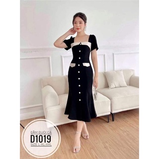 (Bigsize 60-90kg) Đầm đuôi cá túi viền