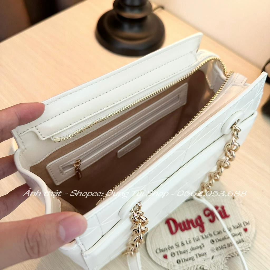 Túi nữ đeo vai size 23 ngăn rộng túi khóa zip chất da lì dày PW2-76390095 full màu