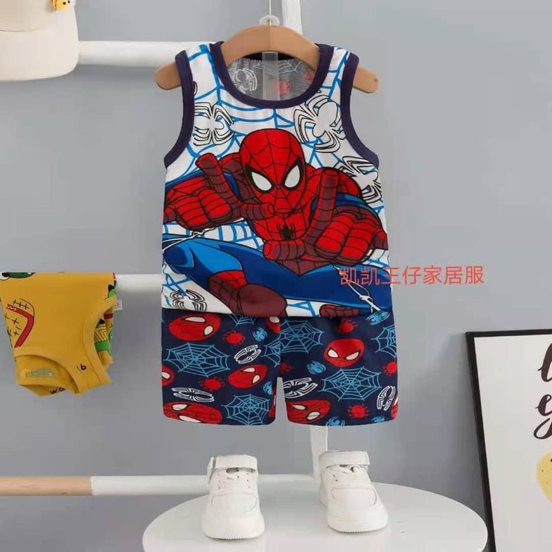 Đồ bộ Quảng Châu KaiKai- Bộ ba lỗ Cotton Xuất Hàn cho bé trai 6-10 tuổi