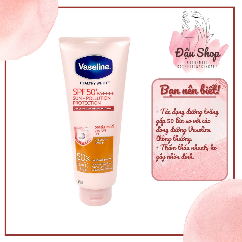 Sữa dưỡng thể trắng da Vaseline 50x 300ml Thái Lan